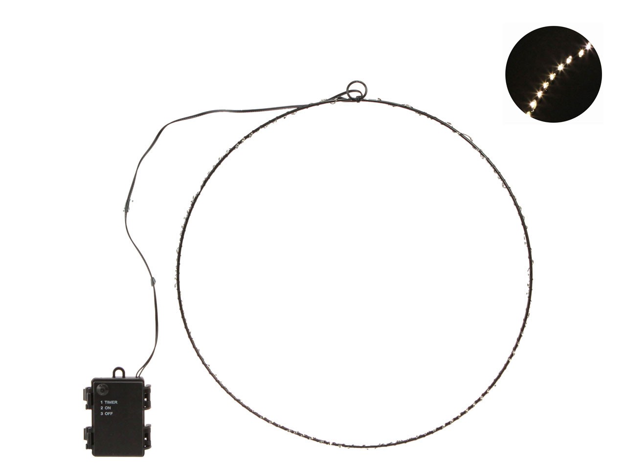 Ring hängend Metall schwarz inkl. LED Beleuchtung D35cm