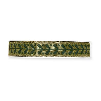 Druckband Misteln 15 mm 18 Meter olive/green/gold 29