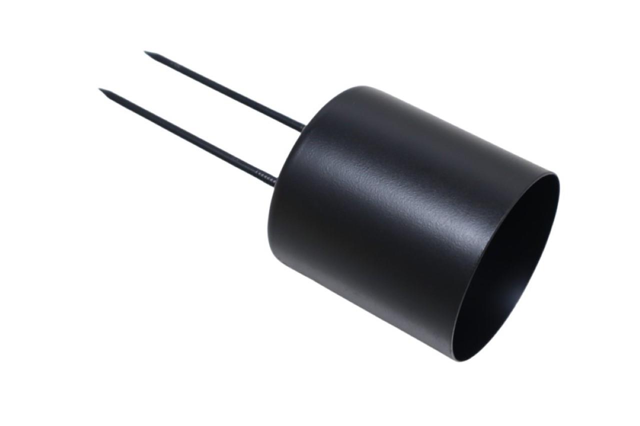 Stabkerzenhalter mit Doppelpin Metall schwarz m. D5,2x5,5cm