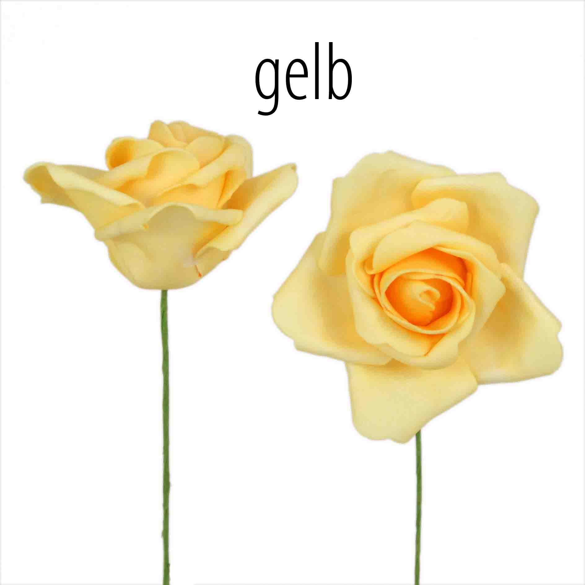 Foam-Rose gelb D7,5cm