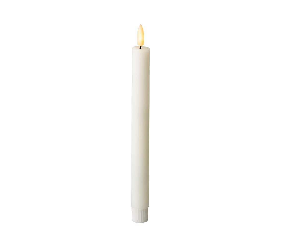 Spitzkerze LED Wachs indoor weiss H24,5cm x D2,2cm