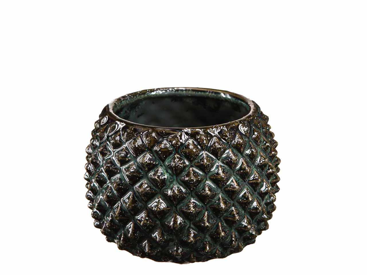Pflanztopf Ananas Keramik blaugrün D 15 cm