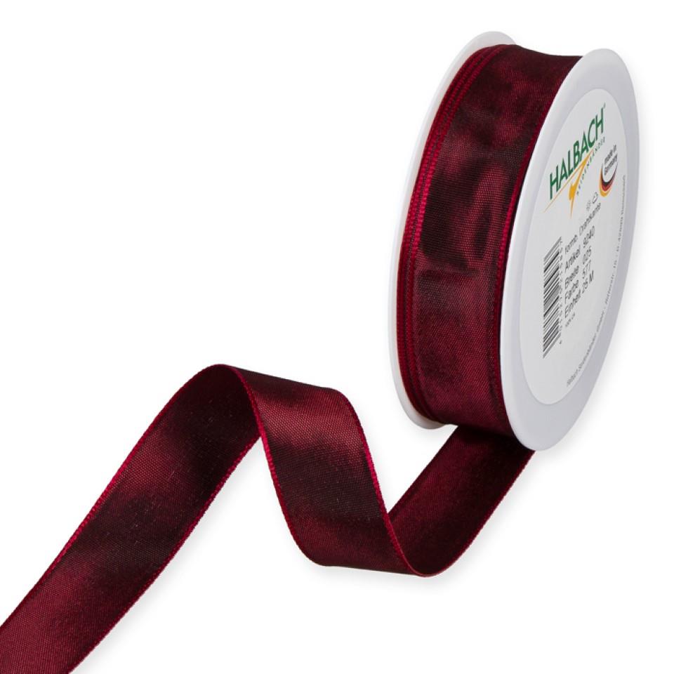 Drahtkantenband 25mm wine red 577