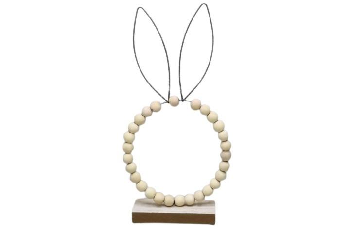 Hasenkopf stehend m. Holzperlen H27cm