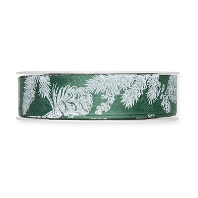 Druckband Zweige/Zapfen 25 mm 18 Meter dark sage 131