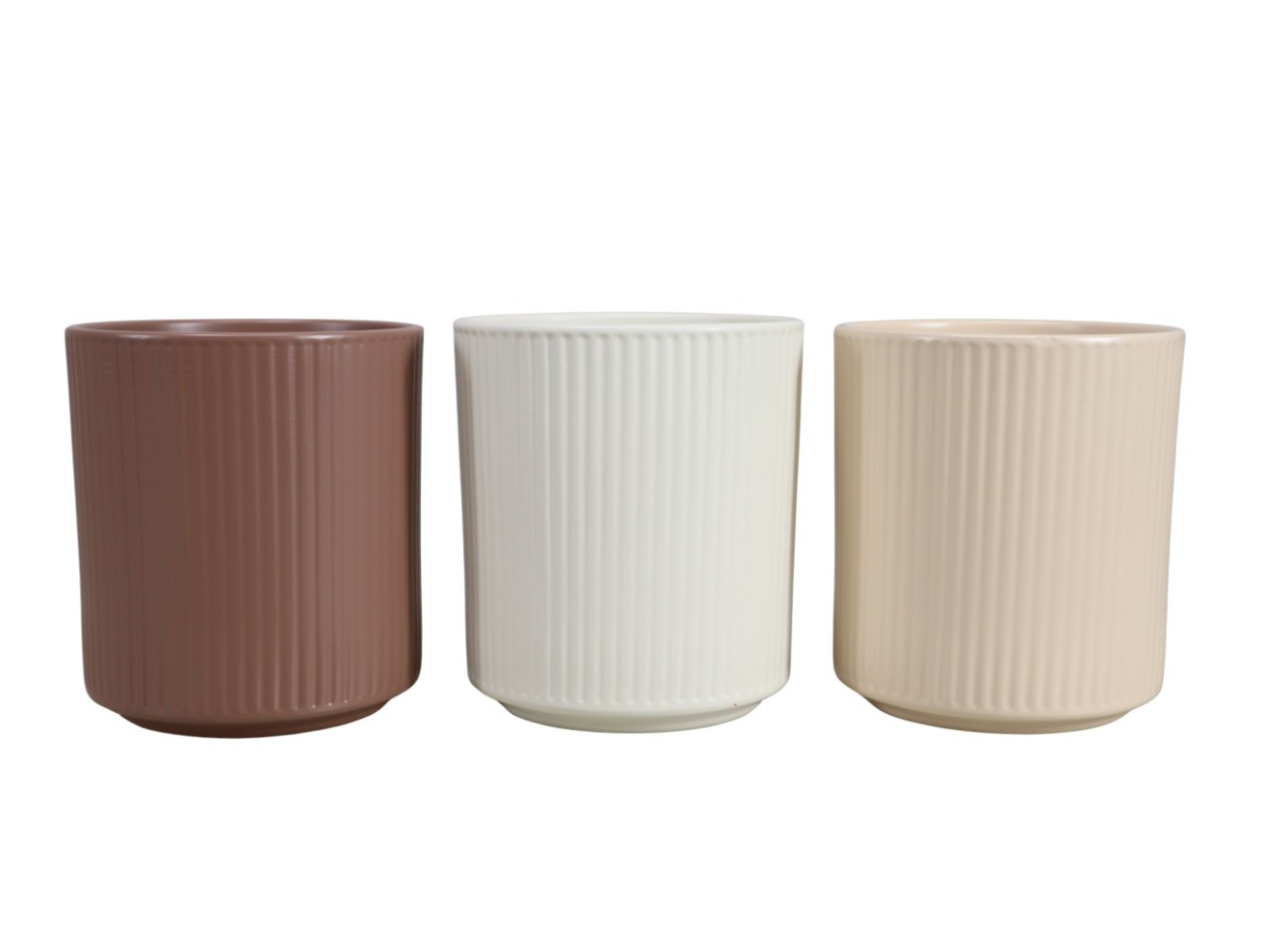 Keramikübertopf f. Orchideen midi Stripes mocca m.  D10,5cm