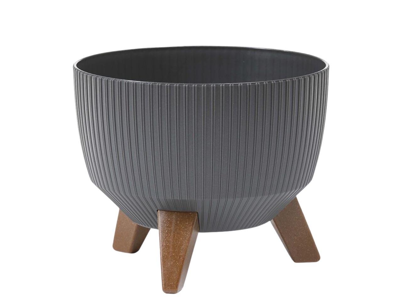 Plastikschale D47cm H29cm "Roma" auf  Füß.  GRAFIT  955-50