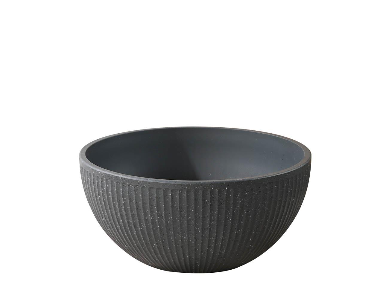Schale rund Rille Plastik anthrazit D30xH14cm