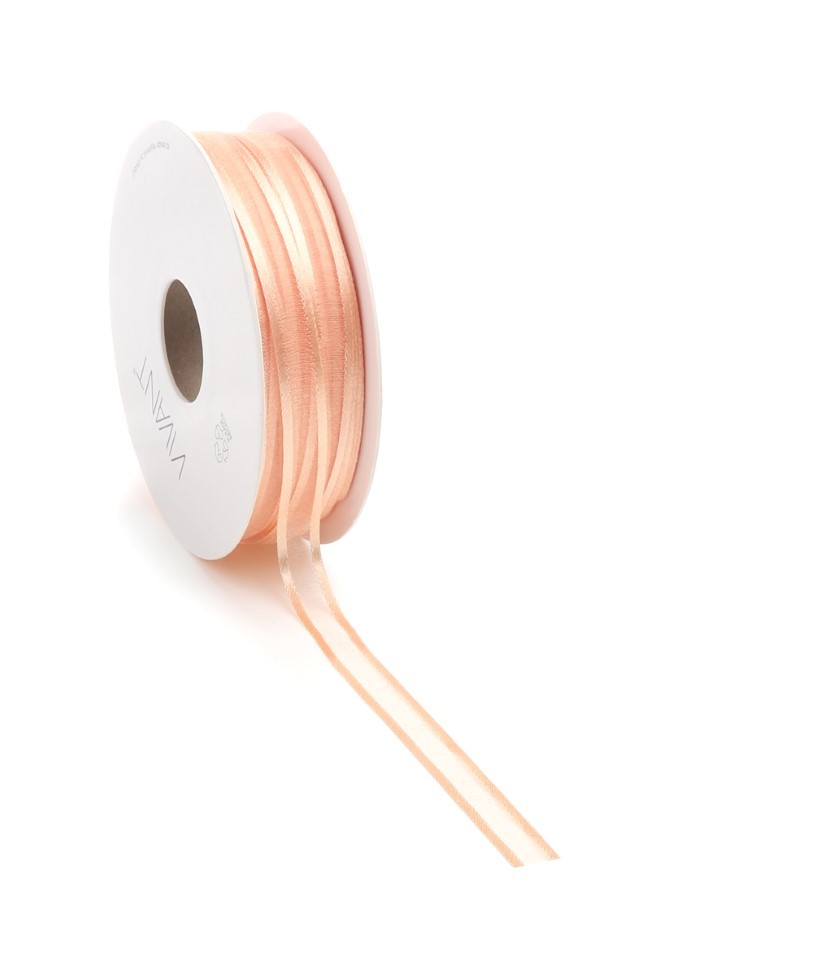 Band Prego Organza/Satinrand 10 mm 50 Meter apricot Farbe 54