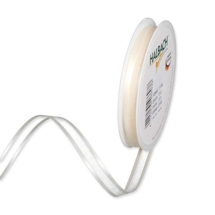 Dekoband Organza/Satin 10 mm 25 Meter cream 70