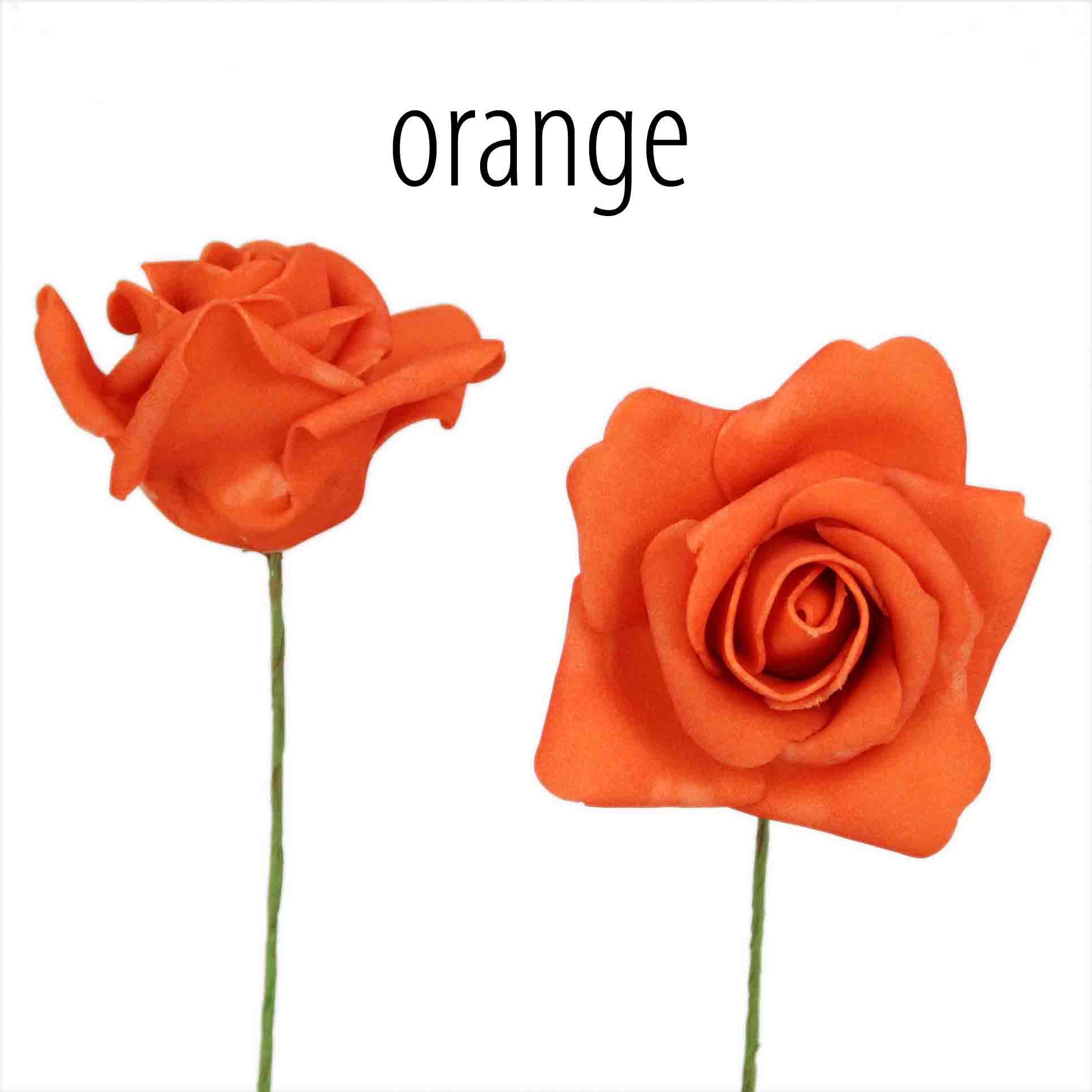 Foam-Rose Clara 7cm orange
