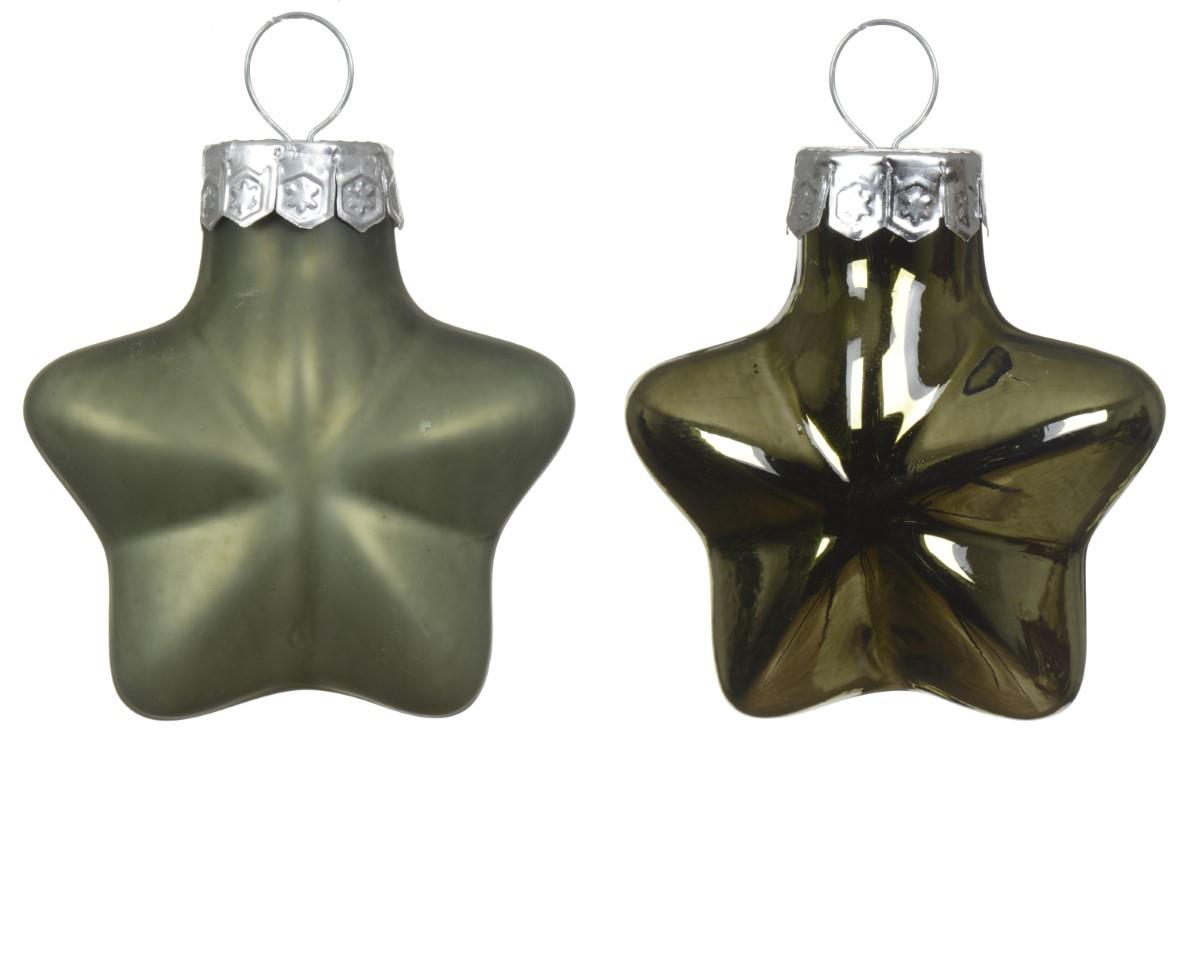 Stern hängend Glas rosmarin glanz/matt D4,5cm