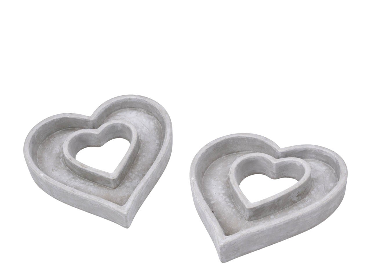 Herz offen zum Pflanzen grau Beton D27cm H6,5cm NETTO