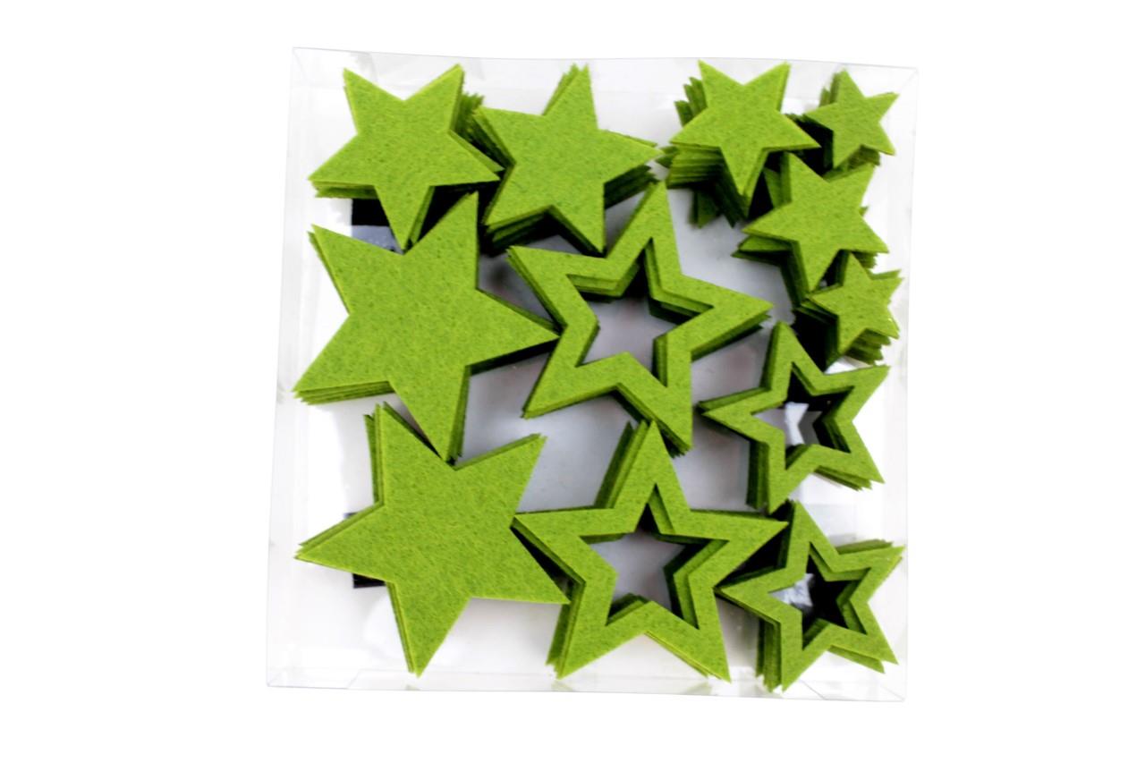 Streuer Filzsterne Mix Deluxe 6-fach grün D2,5-6,8cm