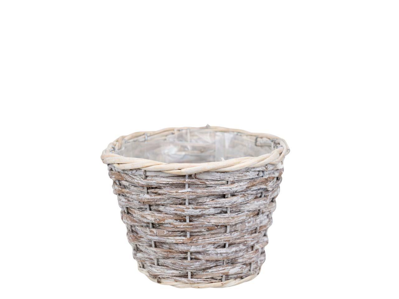 Korb rund Weide D17H12cm naturwashed