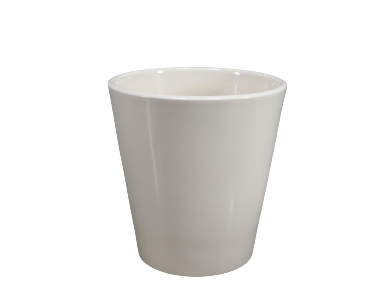 Orchideentopf Keramik creme-glanz D14cm(innen D12,5cm) NETTO