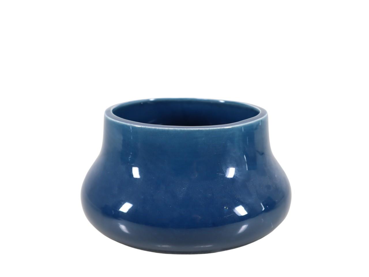 Übertopf/Schale Keramik blau D19cm