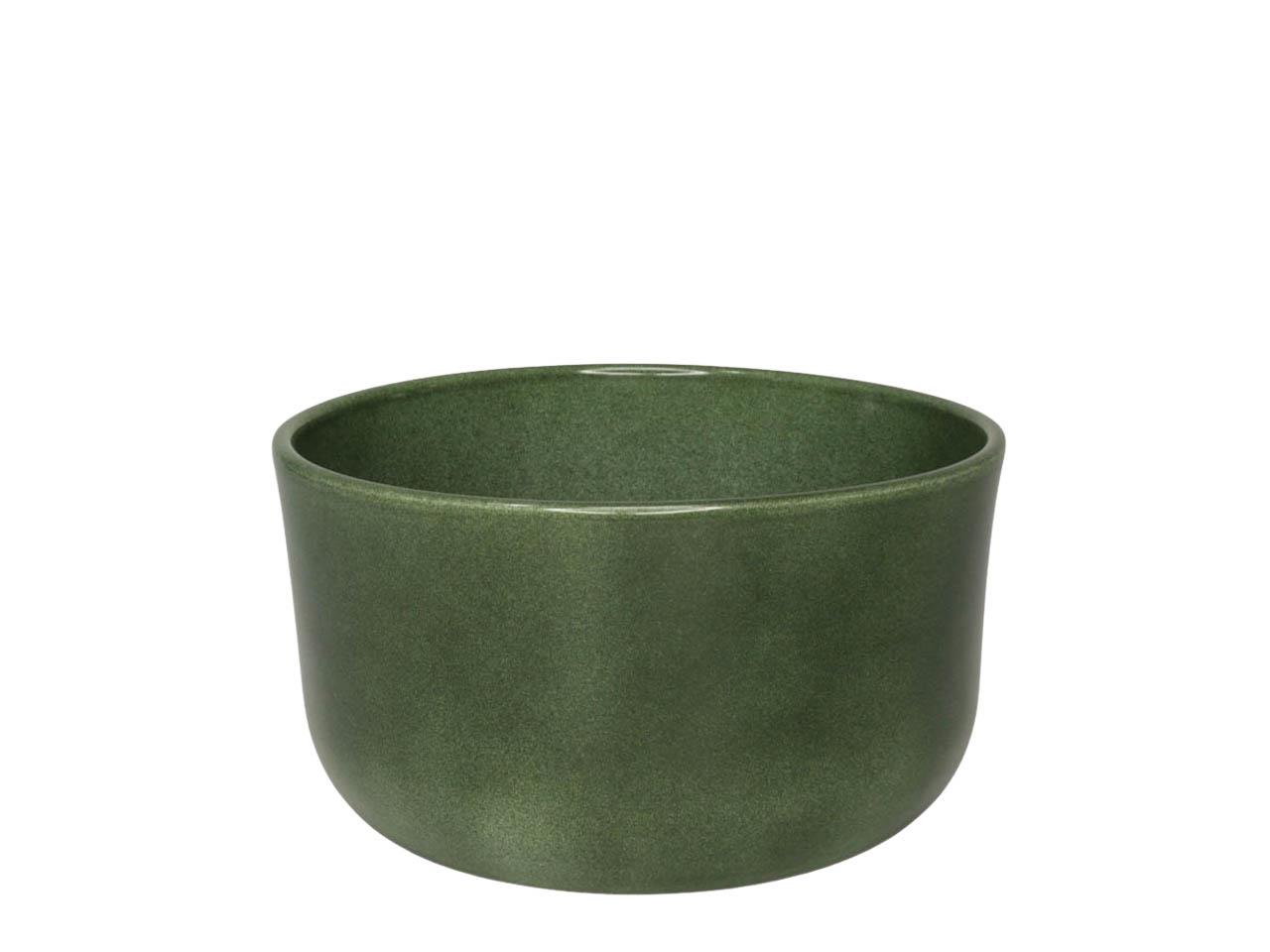 Keramikschale rund laubgrün-lasur D18cm