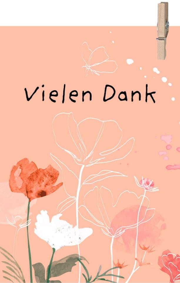 Minikarten Vielen Dank 7,5x5 cm