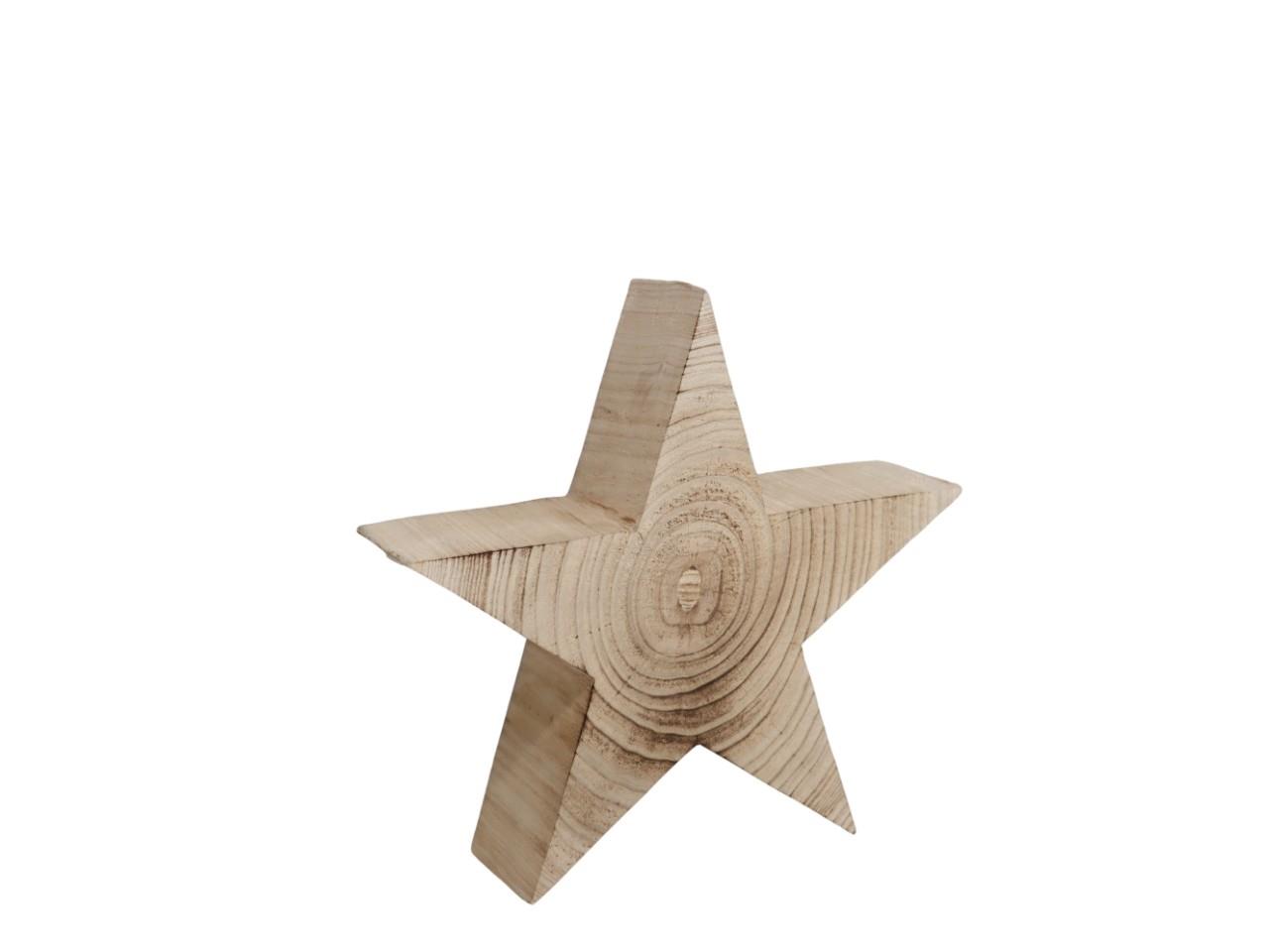 Stern Paulownia-Holz natur-geflammt D30x7,5cm NETTO