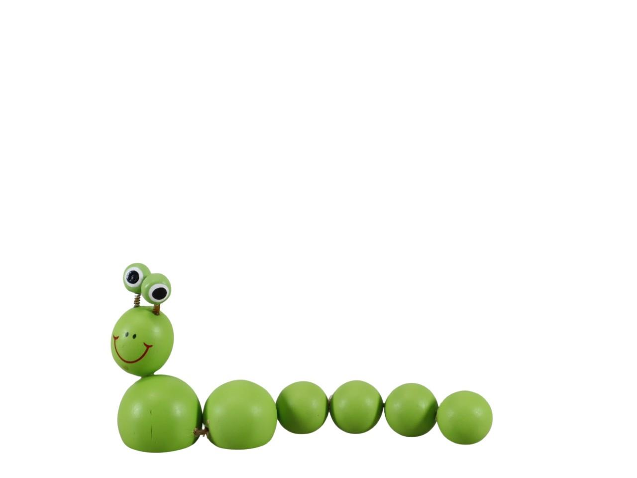 Raupengirlande Holz grün L15xH7cm