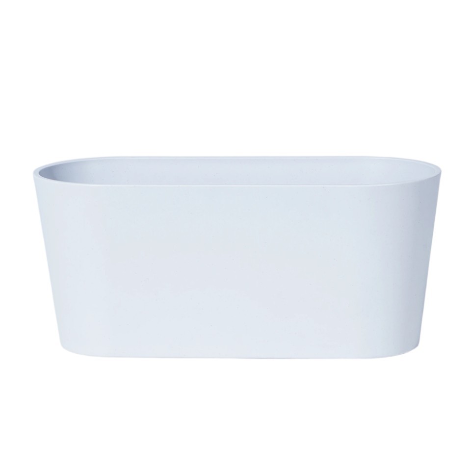 Schale oval glatte Oberfläche Kunststoff weiß L32x13xH14cm