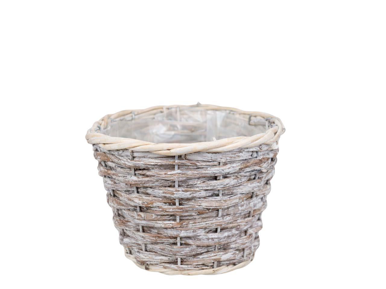Korb rund Weide D19H14cm naturwashed