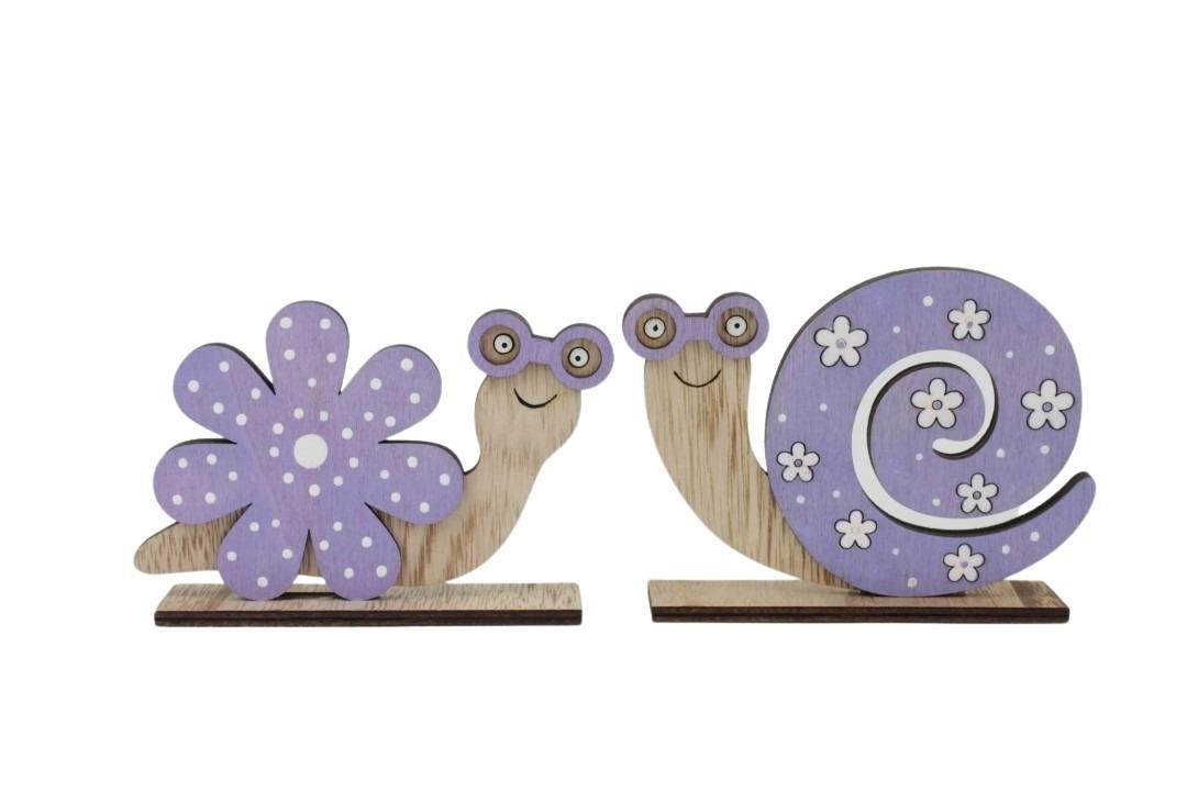 Schnecke stehend Brillchen lila D12cm NETTO