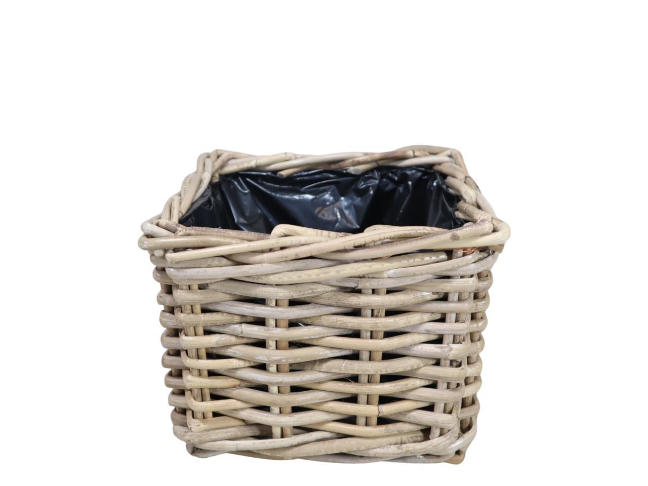 Pflanzwürfel  Kubu-Rattan grau D24xH19cm