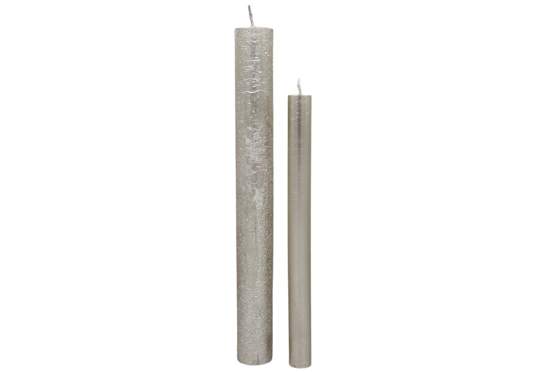 Stabkerze Rustika 300/34mm platin lackiert