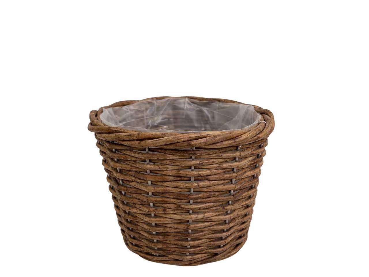 Korbübertopf rund Rattan natur D26cm