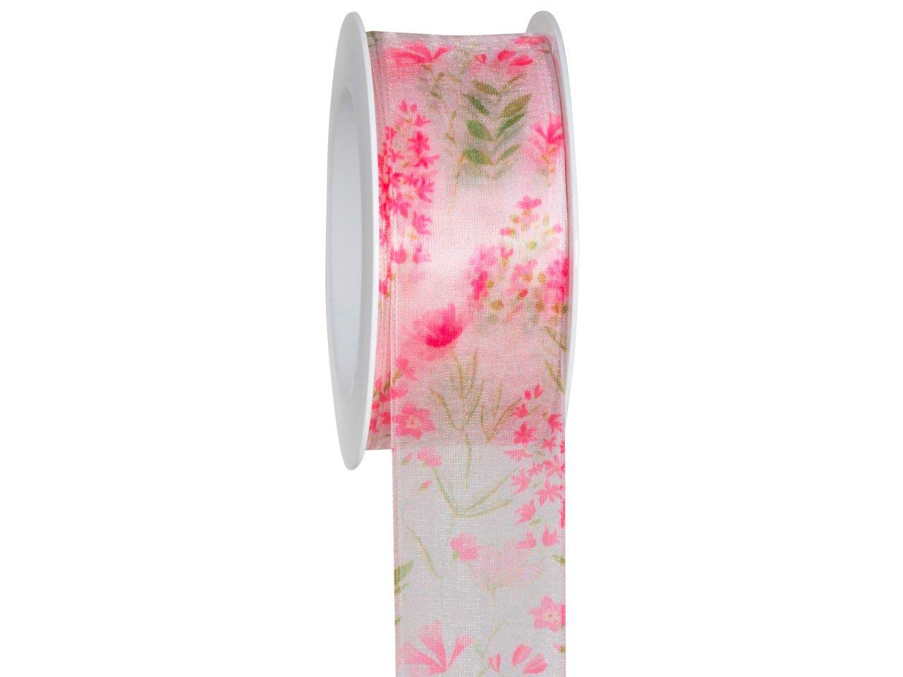 Band Wilflowers 40 mm 15 Meter 24 pink