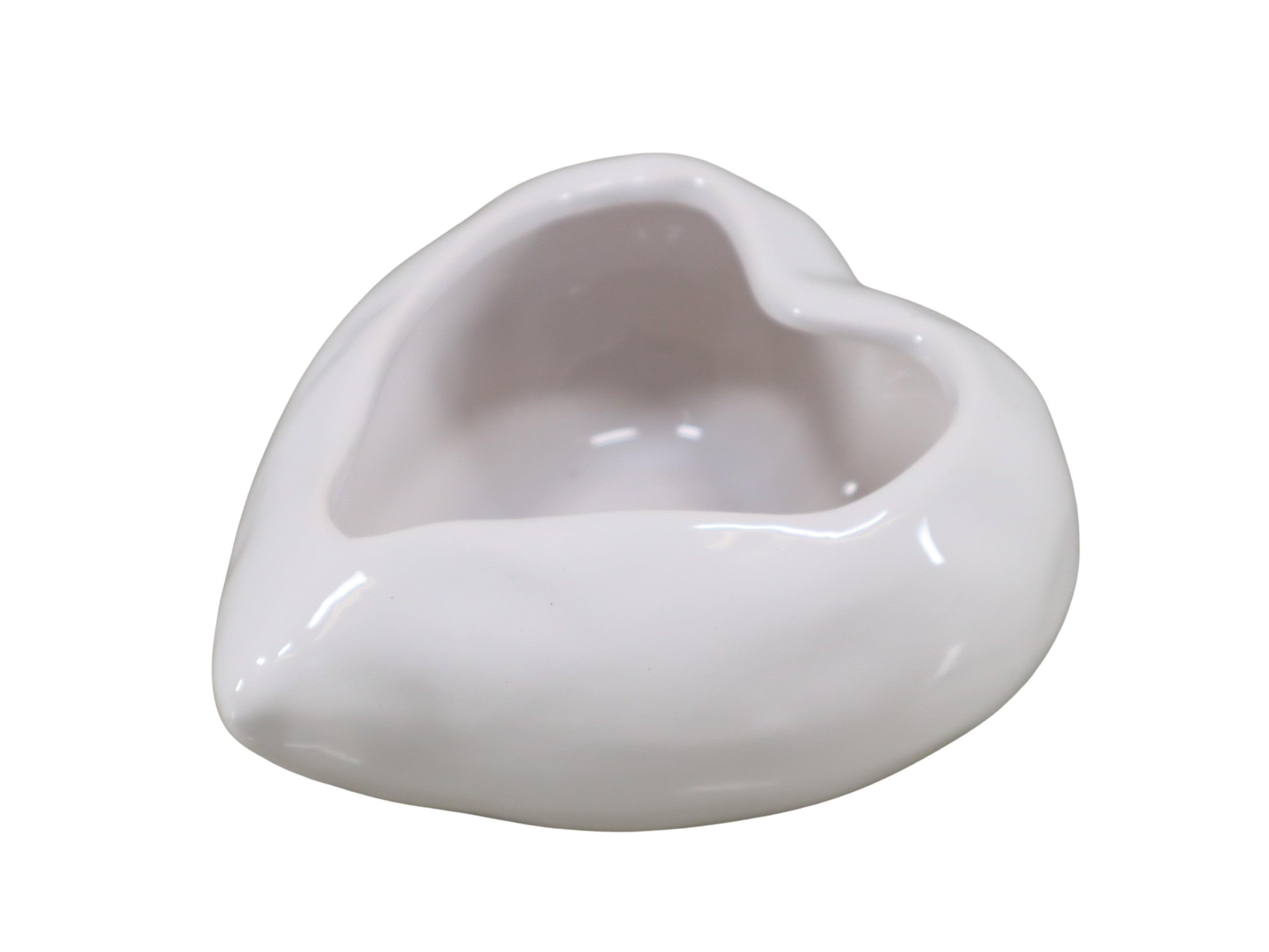 Herzschale Keramik weiß D14cm
