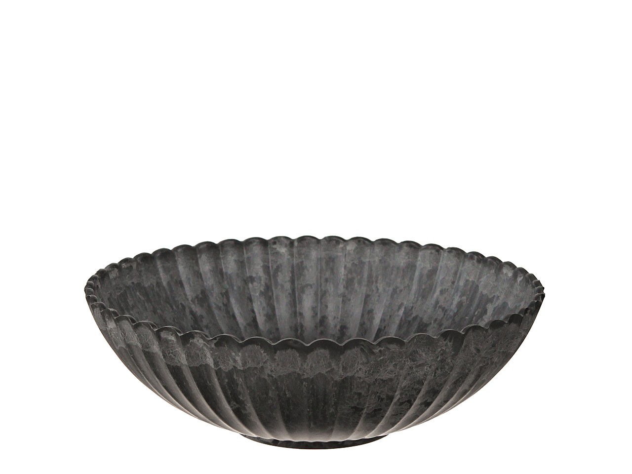 Schale Rille KARA anthrazit-natur Plastik D22cm
