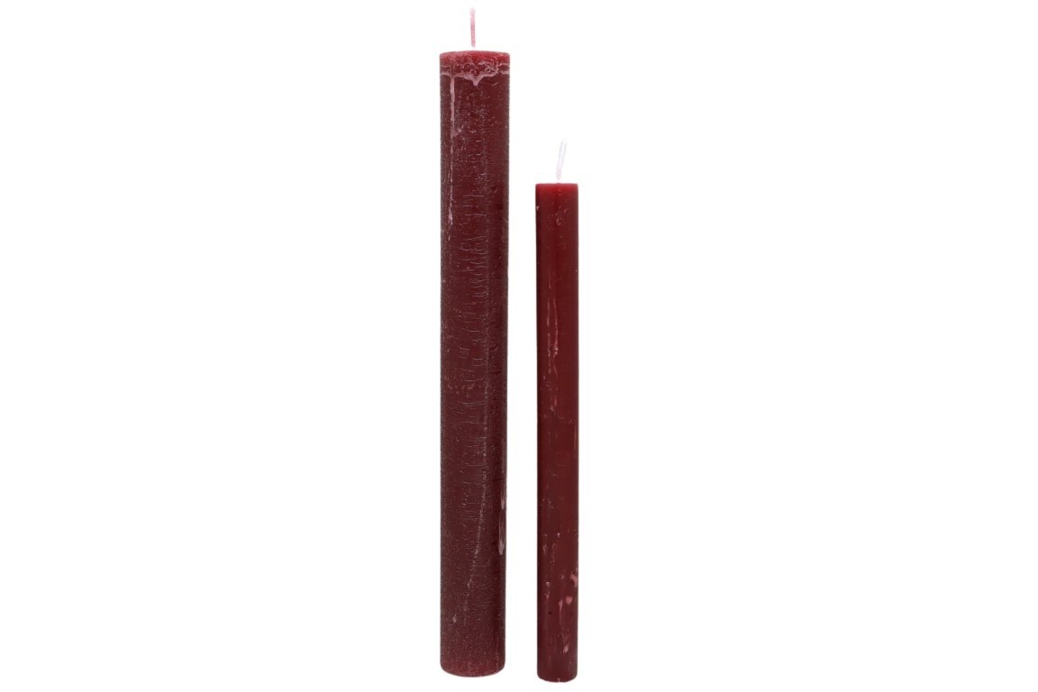 Stabkerze Rustika 240/34mm kaminrot