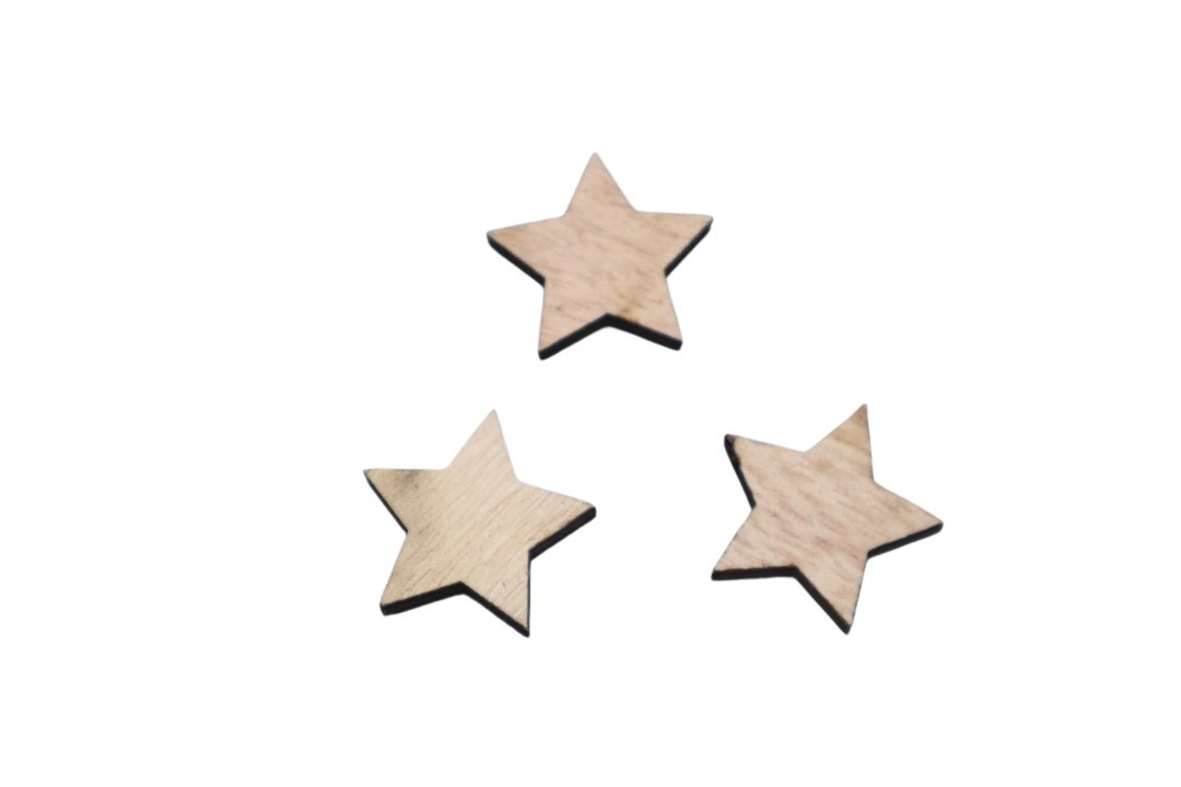 Streuer Sterne Holz natur D2,8cm