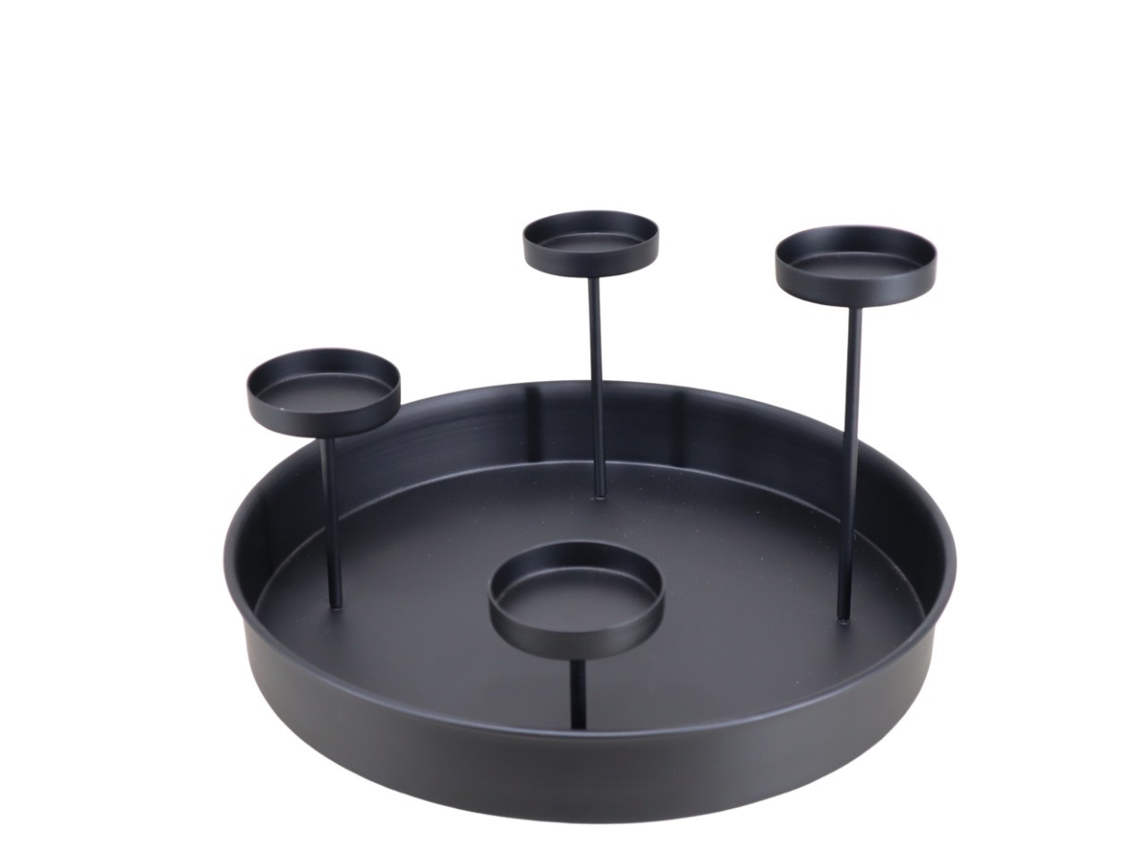 Kerzenteller für 4 Kerzen Metall schwarz D32cm