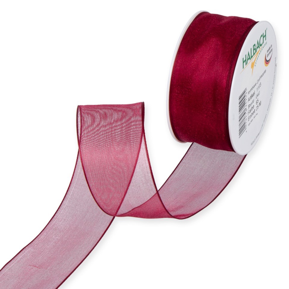 Organza m.Draht 40mm bordeaux65