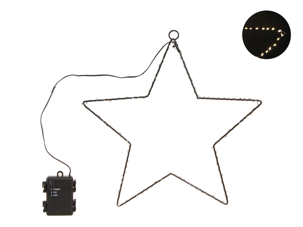 Stern hängend Metall schwarz inkl. LED Beleuchtung D35cm