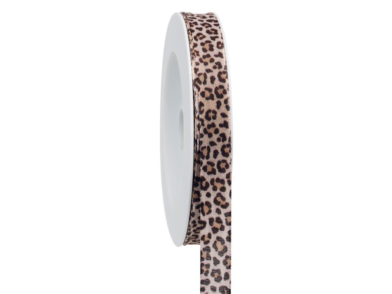 Band Leopardenfell 15 mm 18 Meter braun 70