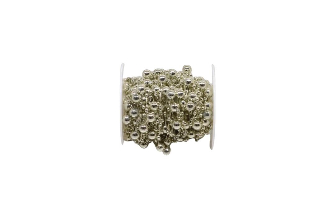 Perlenkette 15m aus Draht D3+8mm champagner