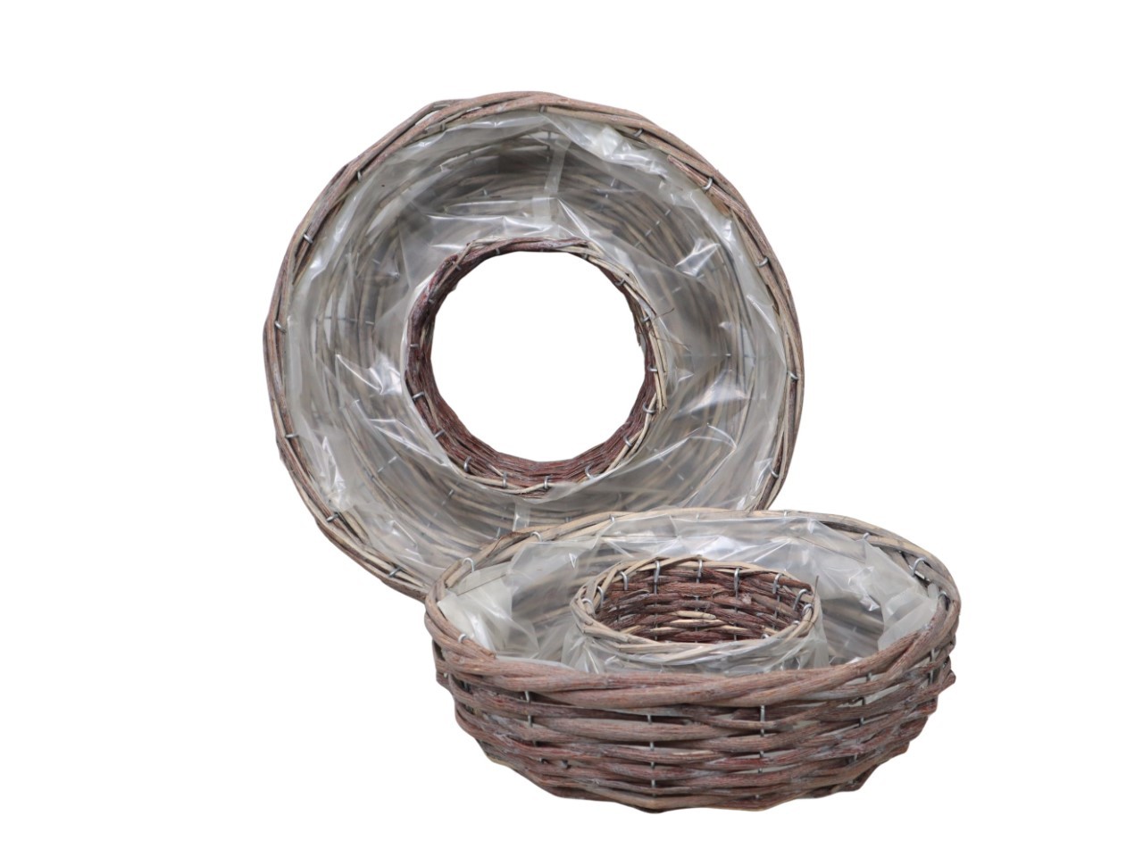 Pflanzring Set/2 natur gekalkt Rattan D36/30cm