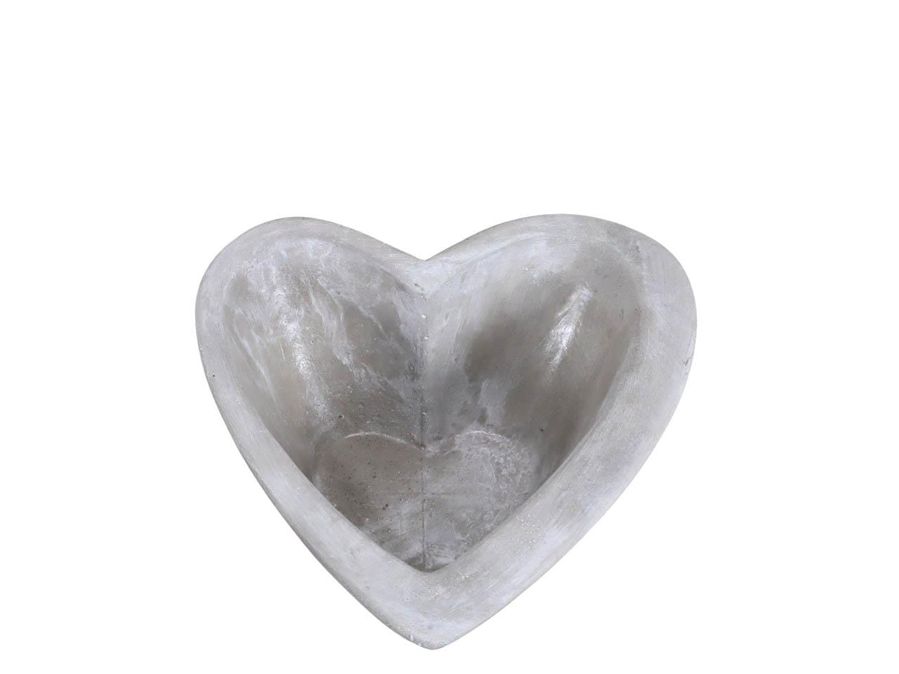 Pflanztopf Herz Zement grau D22xH9,5cm