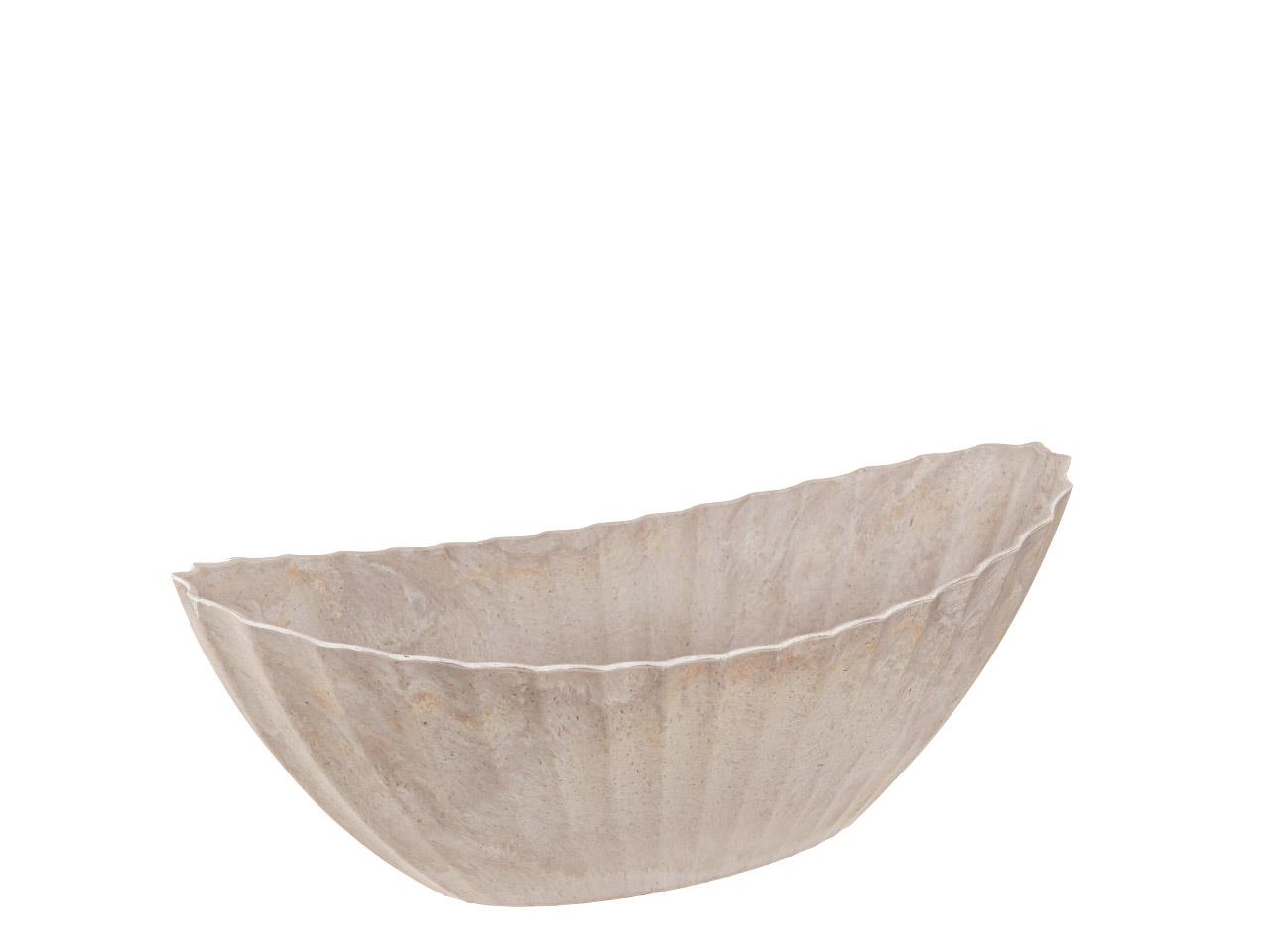 Schiffchen Rille KARA beige Plastik L24cm