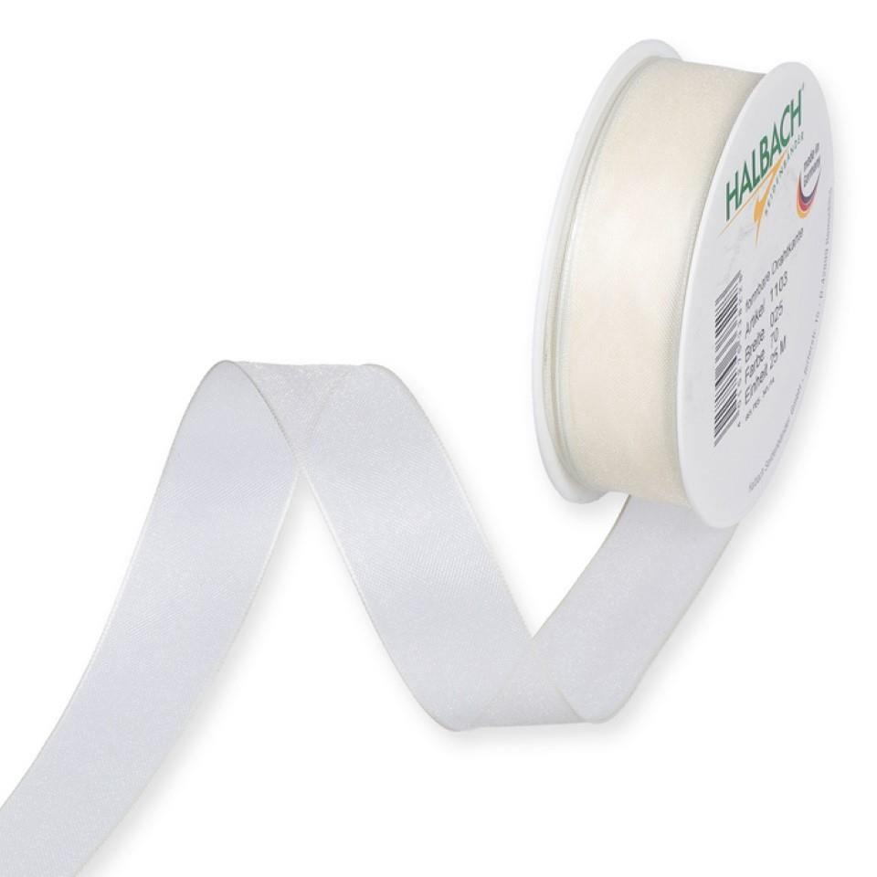 Organza m.Draht 25mm cream70