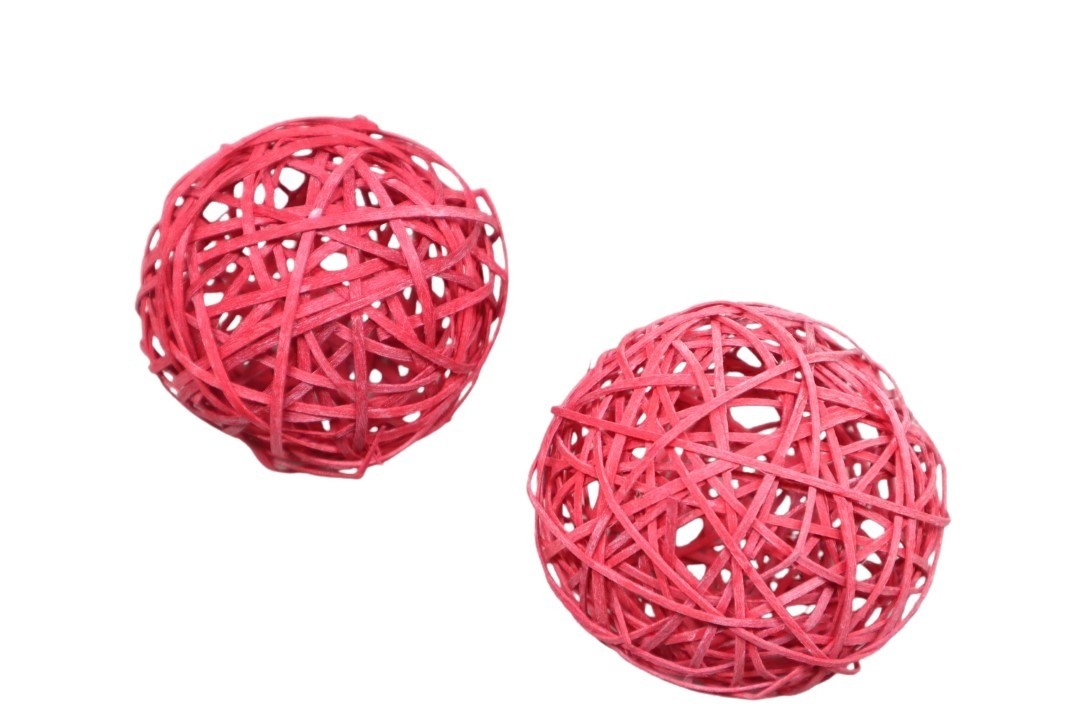 Rattanball 8cm rot