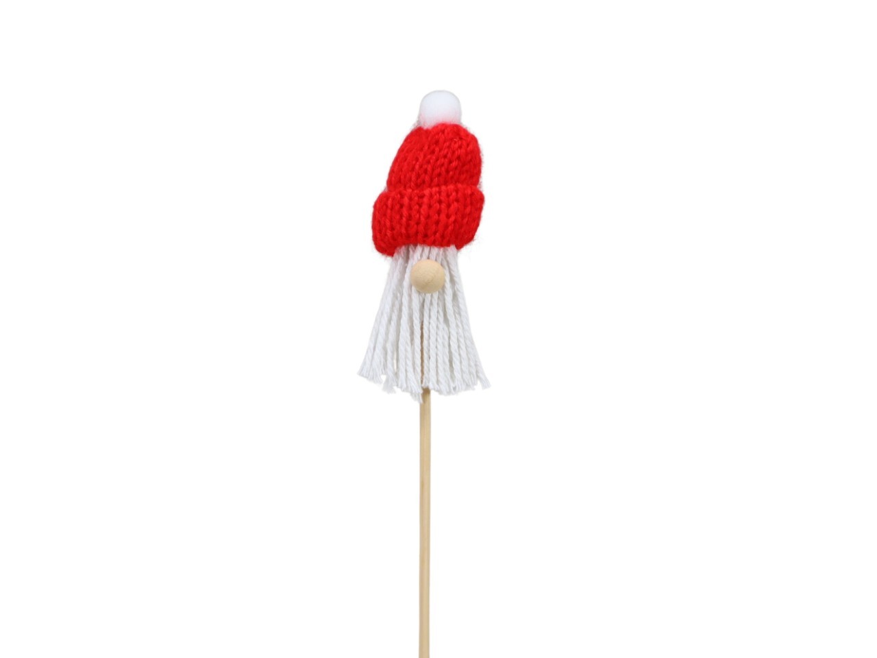 Stecker Santakopf m. Mütze u. Nase Wolle rot-weiß 8cm + Pin