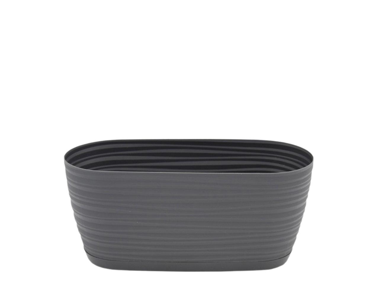 Pflanzschale Sahara m. Wasserspeicher oval anthrazit L27cm
