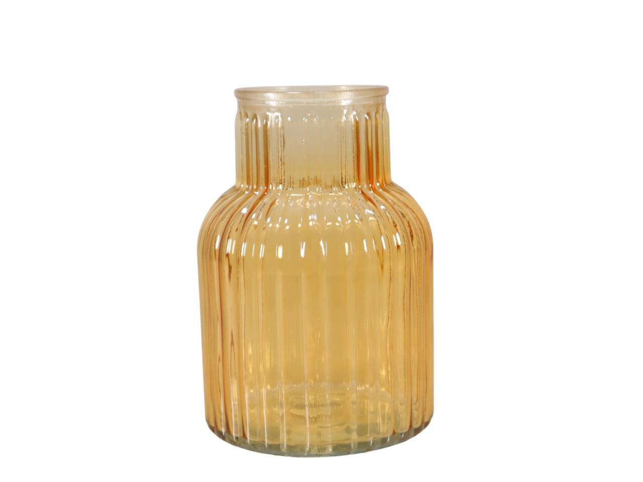 Glasvase gelb-orange D14xH20cm