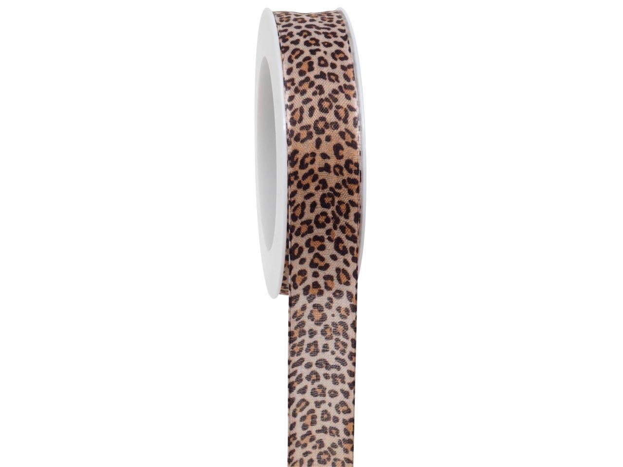 Band Leopardenfell 25 mm 18 Meter braun 70